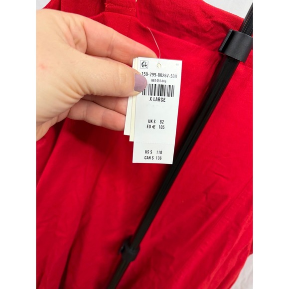 A&F NEW Women's The Mila Viral Fit and Flare Square Neck Midi Dress in Red XL - Picture 8 of 12